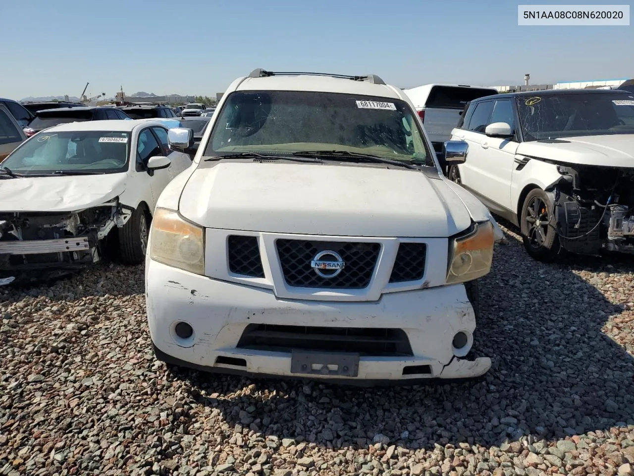 2008 Nissan Armada Se VIN: 5N1AA08C08N620020 Lot: 68117004