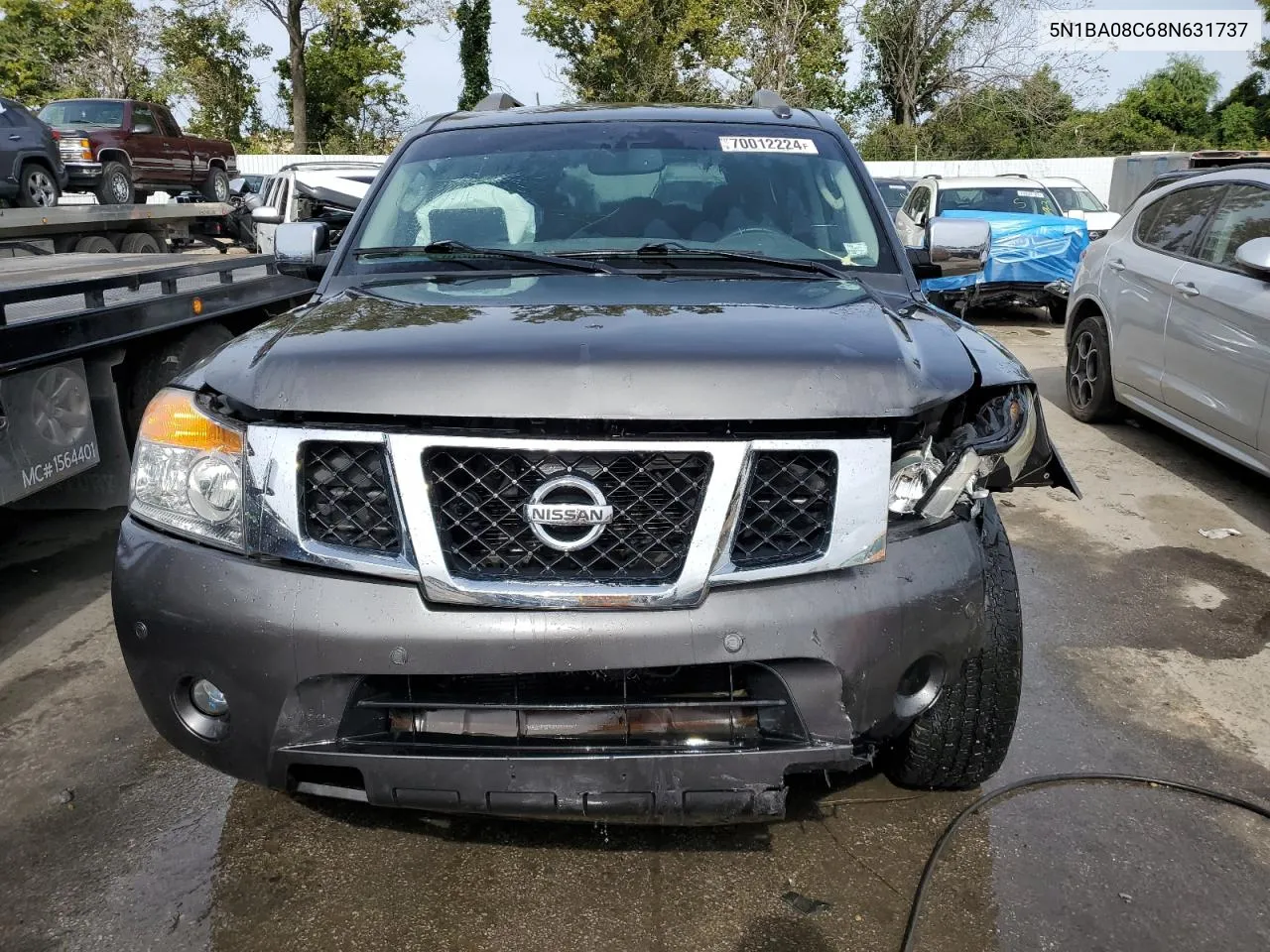 2008 Nissan Armada Se VIN: 5N1BA08C68N631737 Lot: 70012224