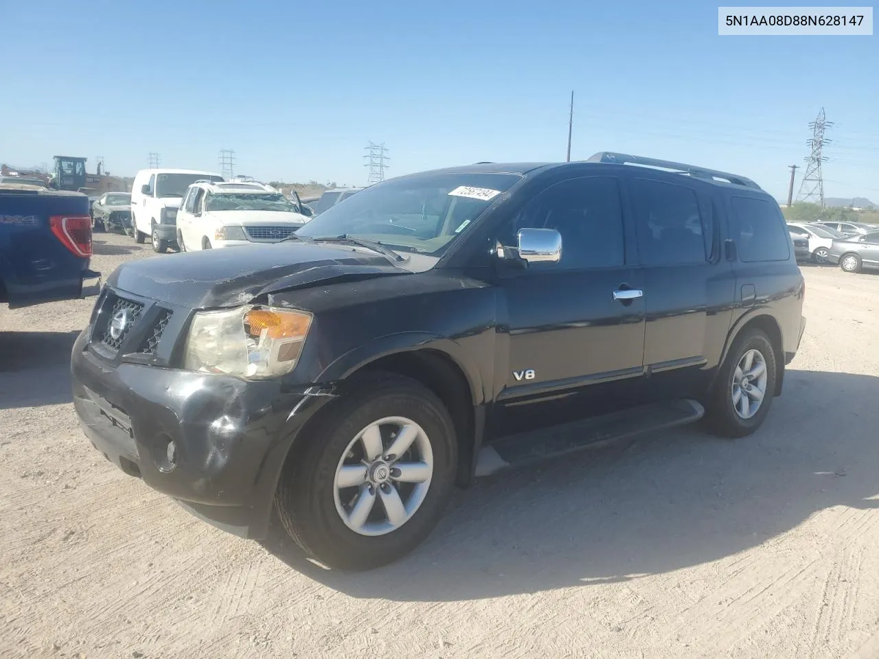 2008 Nissan Armada Se VIN: 5N1AA08D88N628147 Lot: 72567494