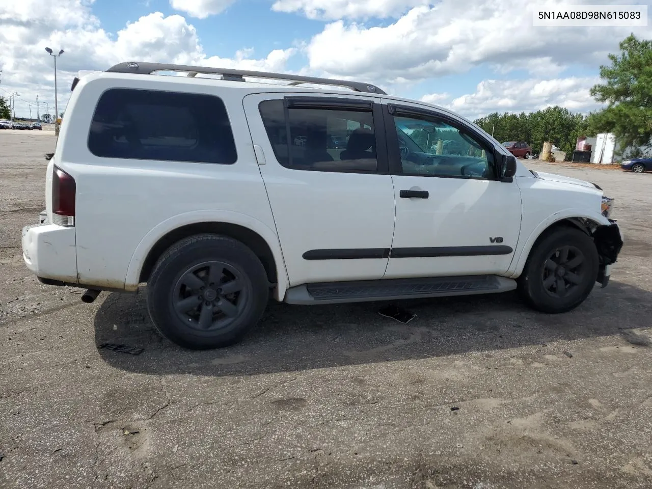 2008 Nissan Armada Se VIN: 5N1AA08D98N615083 Lot: 73615824