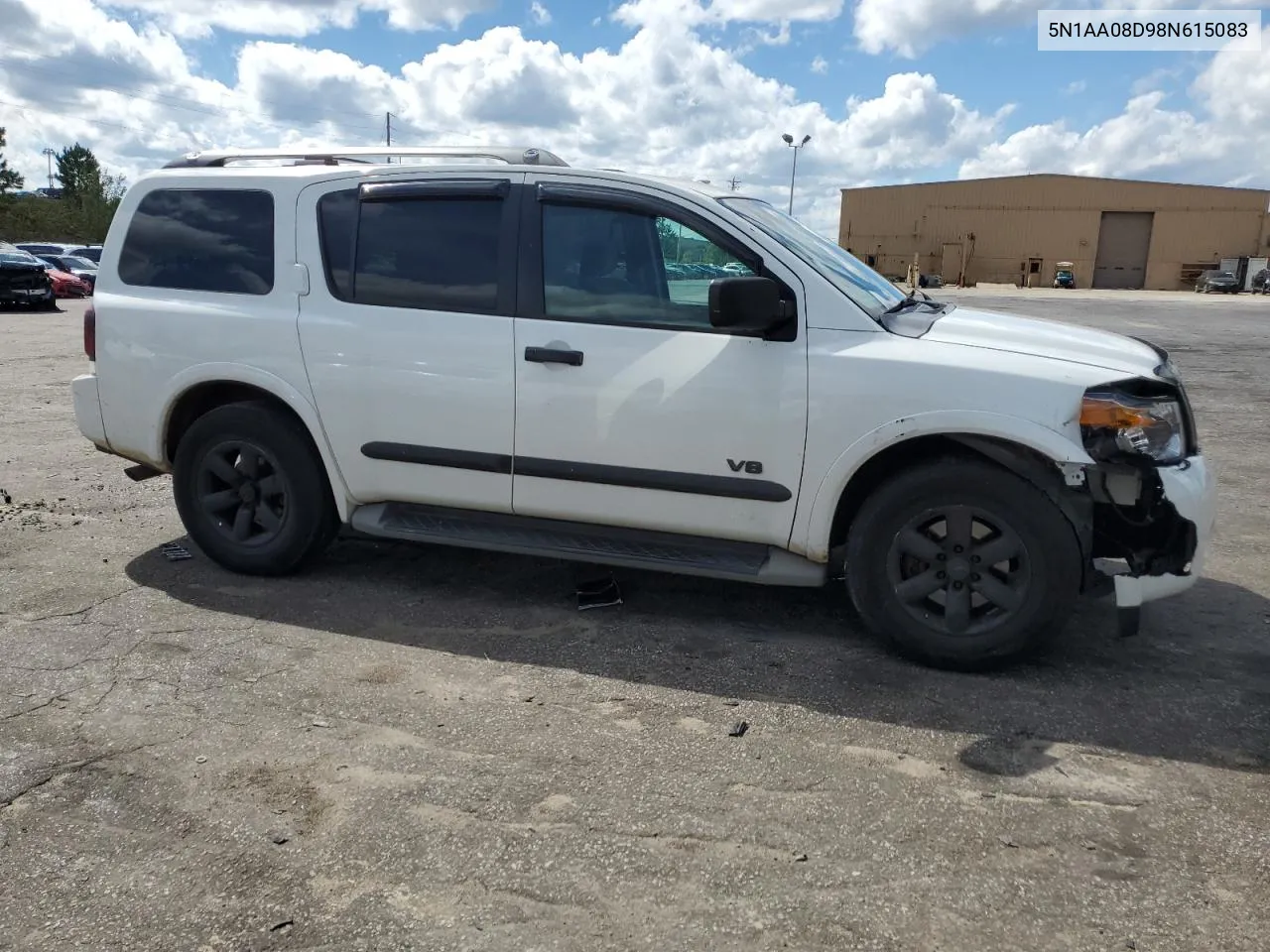 2008 Nissan Armada Se VIN: 5N1AA08D98N615083 Lot: 73615824