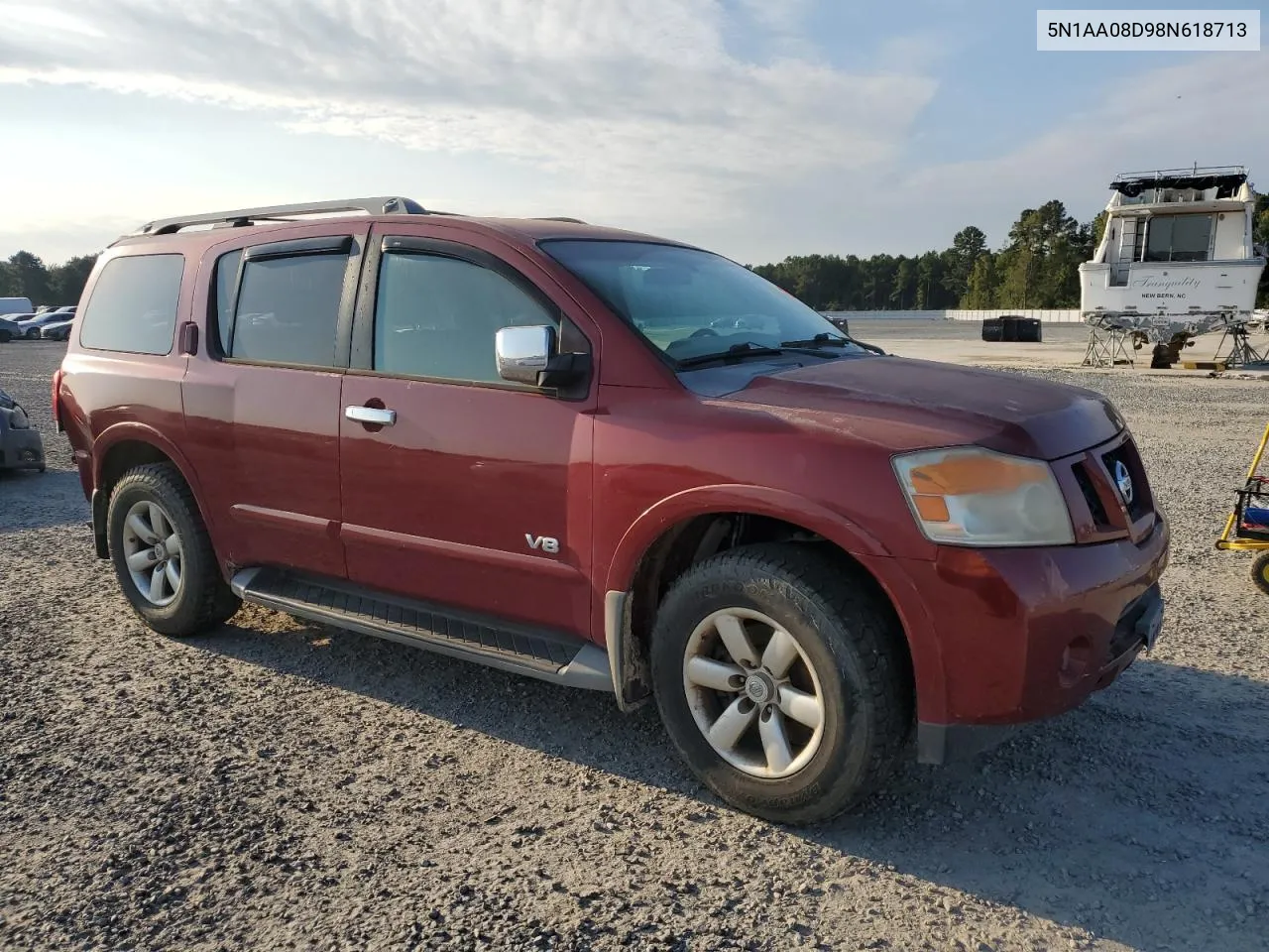 2008 Nissan Armada Se VIN: 5N1AA08D98N618713 Lot: 74896474