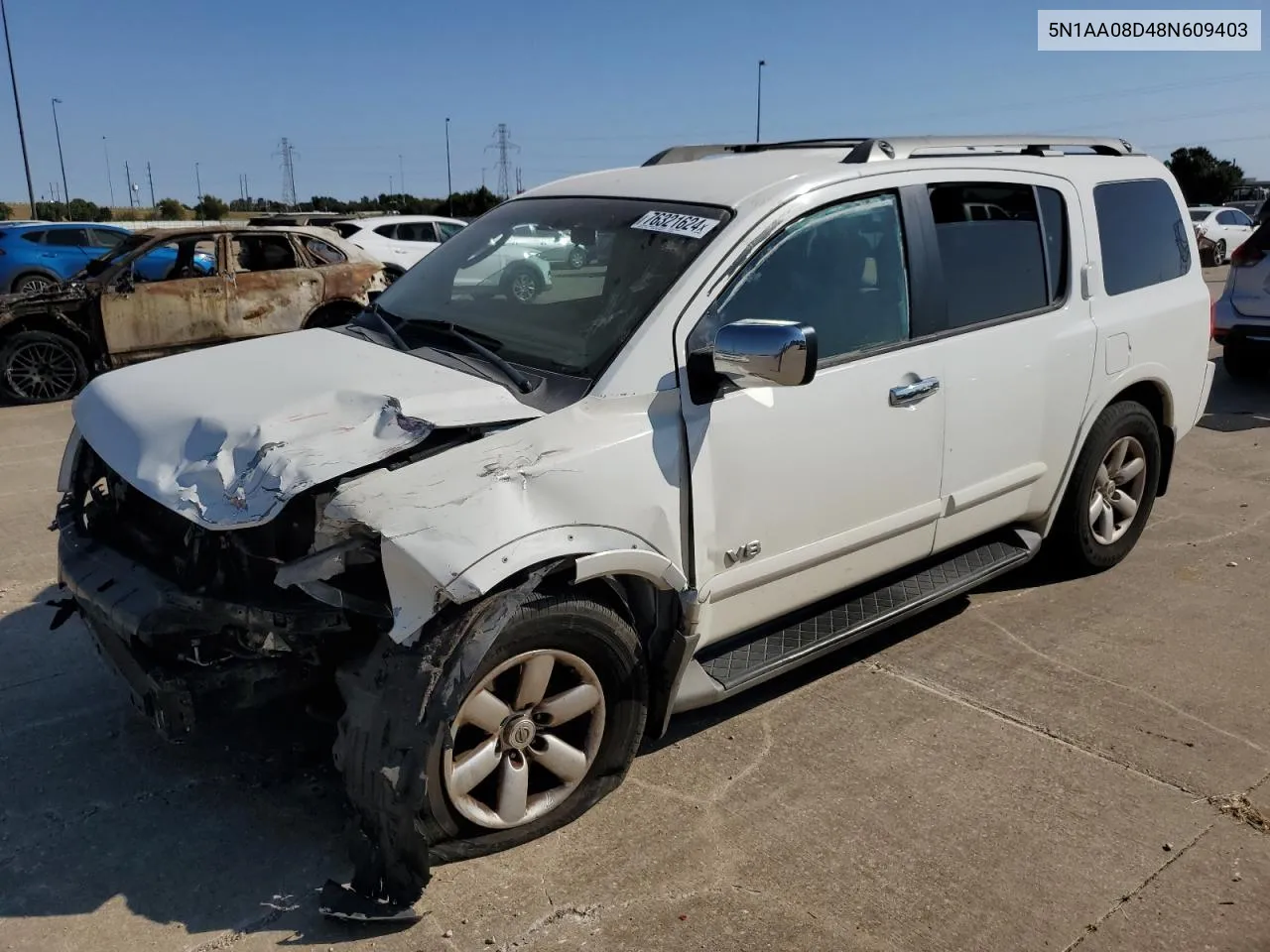 2008 Nissan Armada Se VIN: 5N1AA08D48N609403 Lot: 76321624