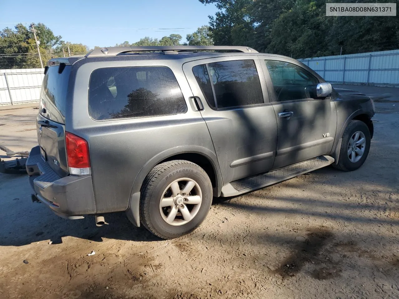 2008 Nissan Armada Se VIN: 5N1BA08D08N631371 Lot: 76976114