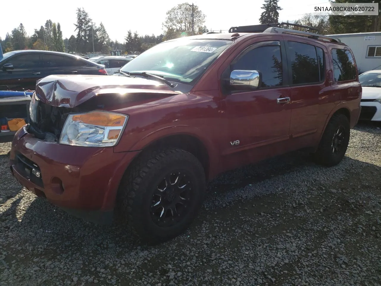 2008 Nissan Armada Se VIN: 5N1AA08CX8N620722 Lot: 77391394