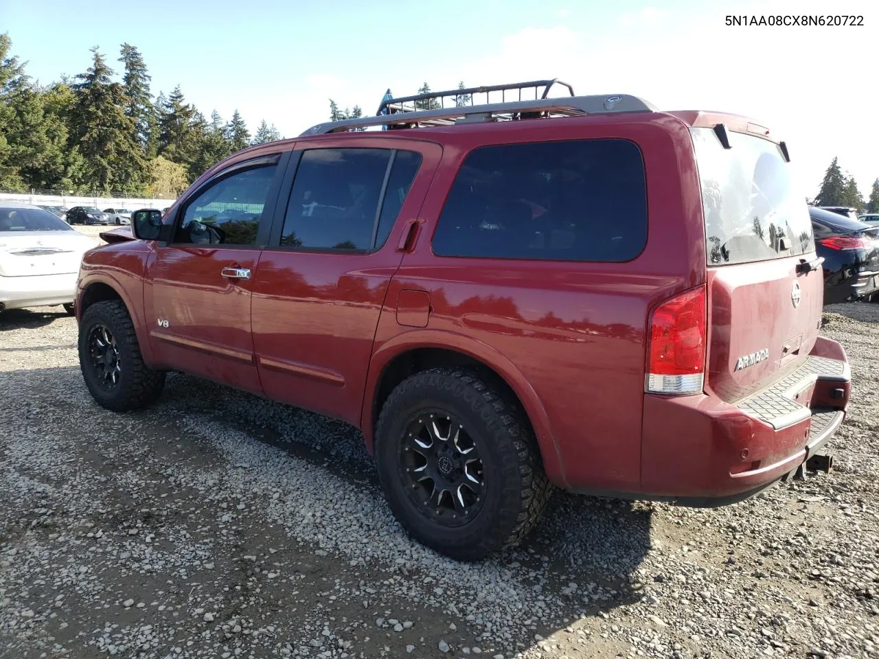 2008 Nissan Armada Se VIN: 5N1AA08CX8N620722 Lot: 77391394