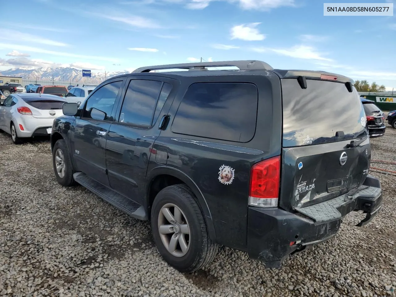 2008 Nissan Armada Se VIN: 5N1AA08D58N605277 Lot: 79184464