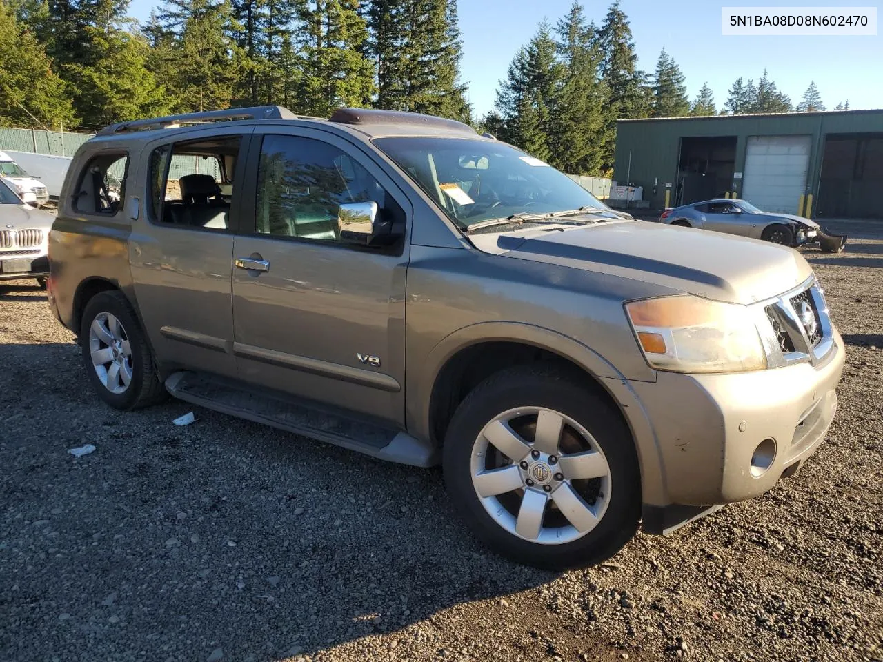 2008 Nissan Armada Se VIN: 5N1BA08D08N602470 Lot: 79772724