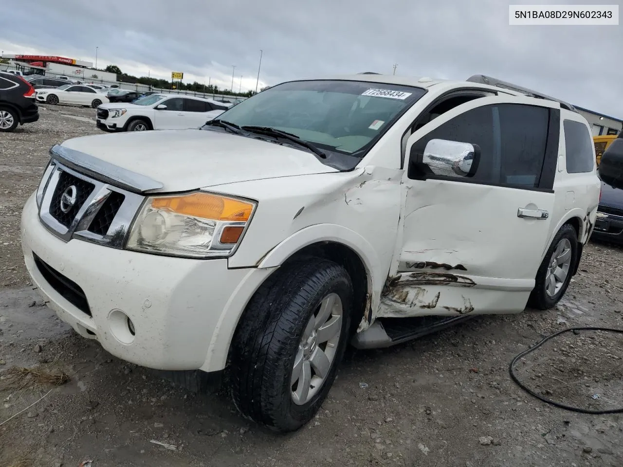 2009 Nissan Armada Se VIN: 5N1BA08D29N602343 Lot: 72568434