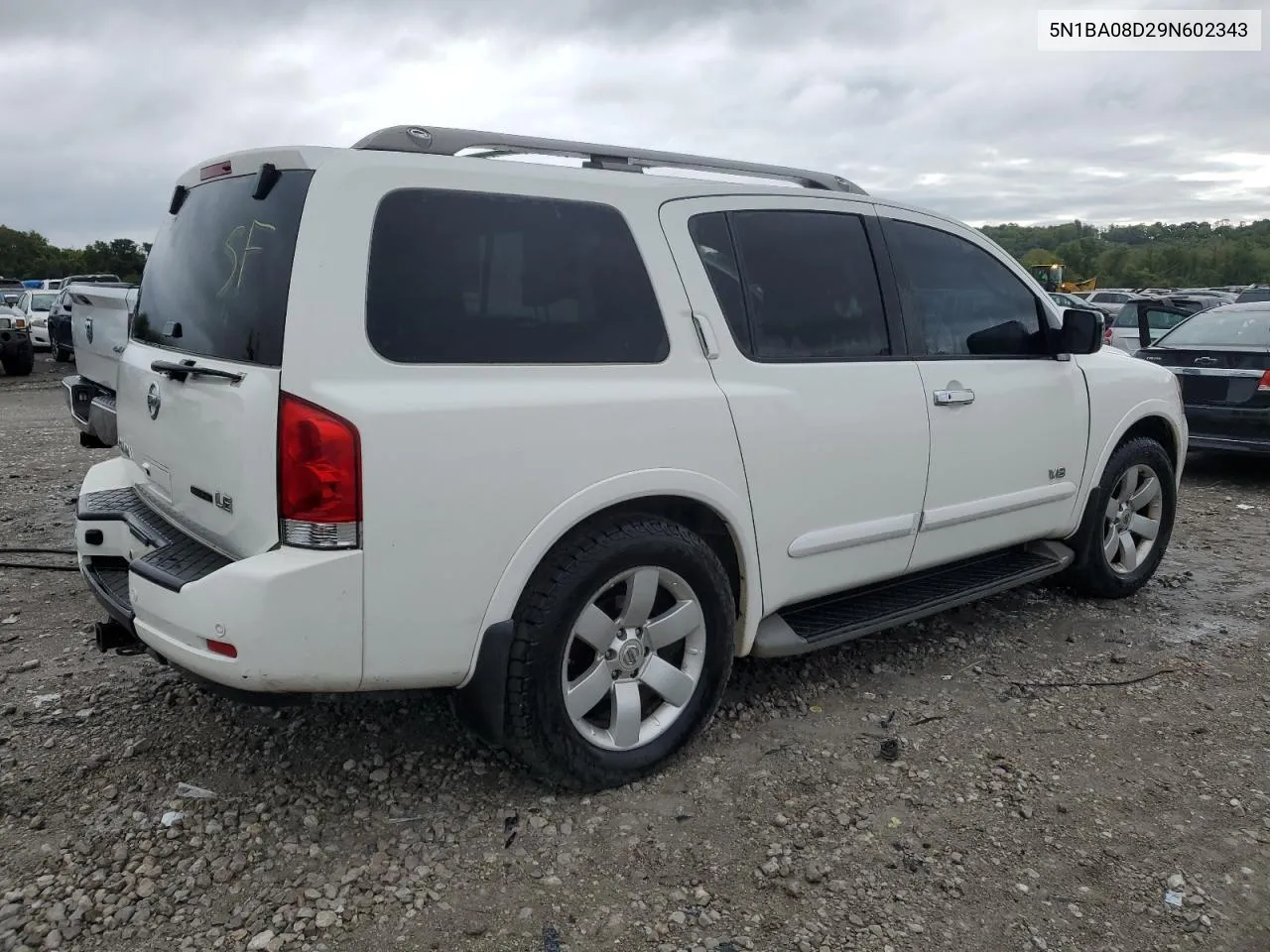 2009 Nissan Armada Se VIN: 5N1BA08D29N602343 Lot: 72568434