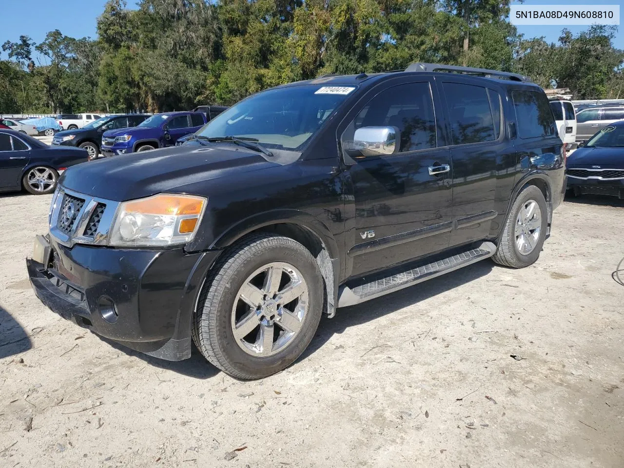 2009 Nissan Armada Se VIN: 5N1BA08D49N608810 Lot: 77240474