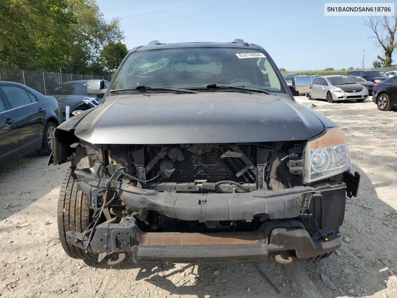 2010 Nissan Armada Se VIN: 5N1BA0ND5AN618786 Lot: 63474204