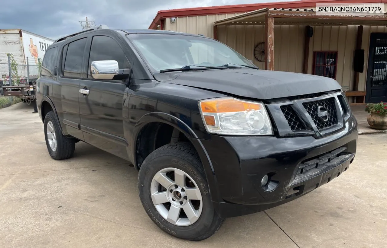 2010 Nissan Armada Se VIN: 5N1BA0NC8AN601729 Lot: 71434634