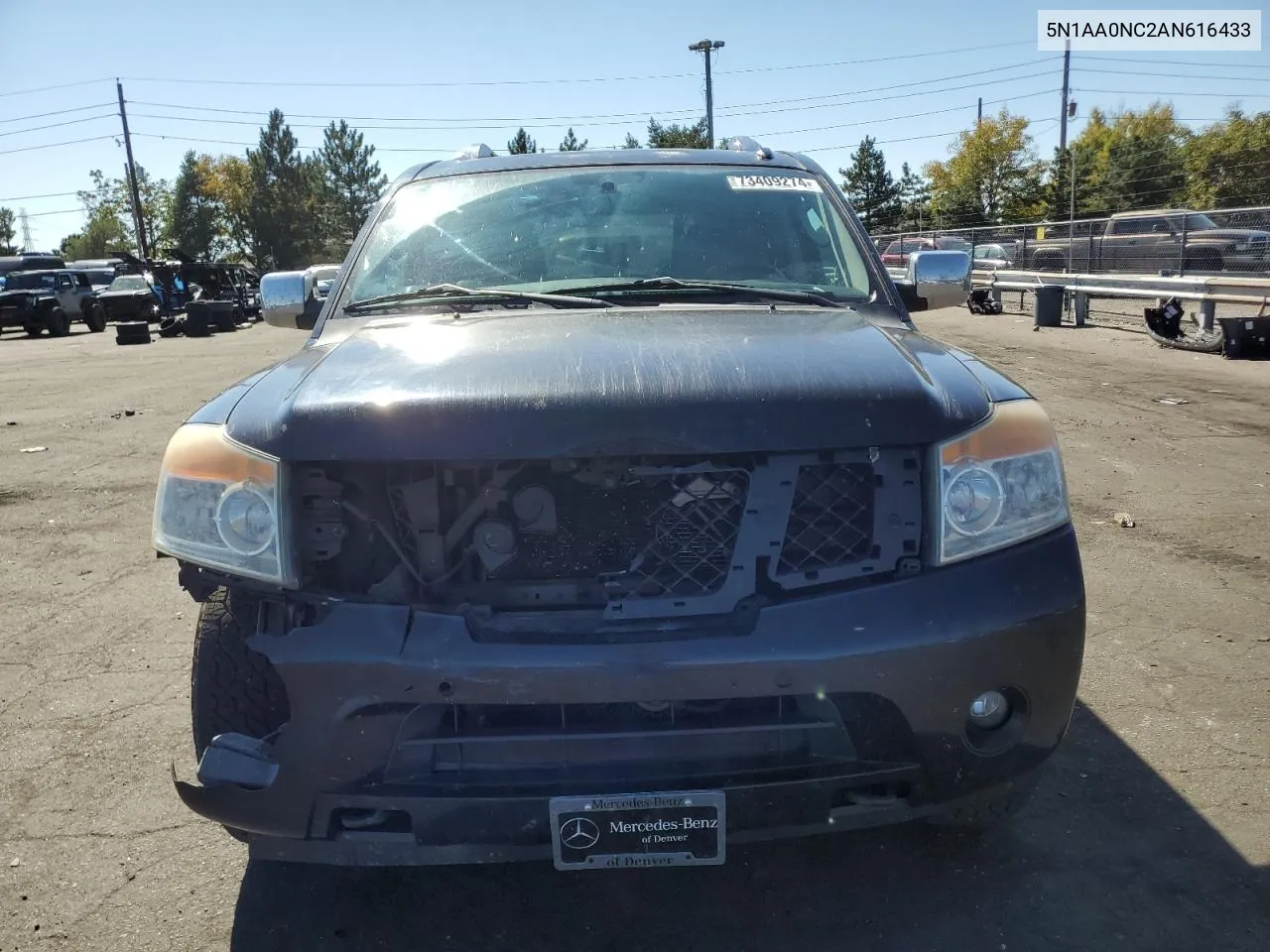 2010 Nissan Armada Se VIN: 5N1AA0NC2AN616433 Lot: 73409274