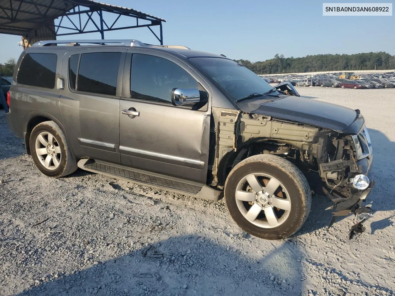 2010 Nissan Armada Se VIN: 5N1BA0ND3AN608922 Lot: 75213414