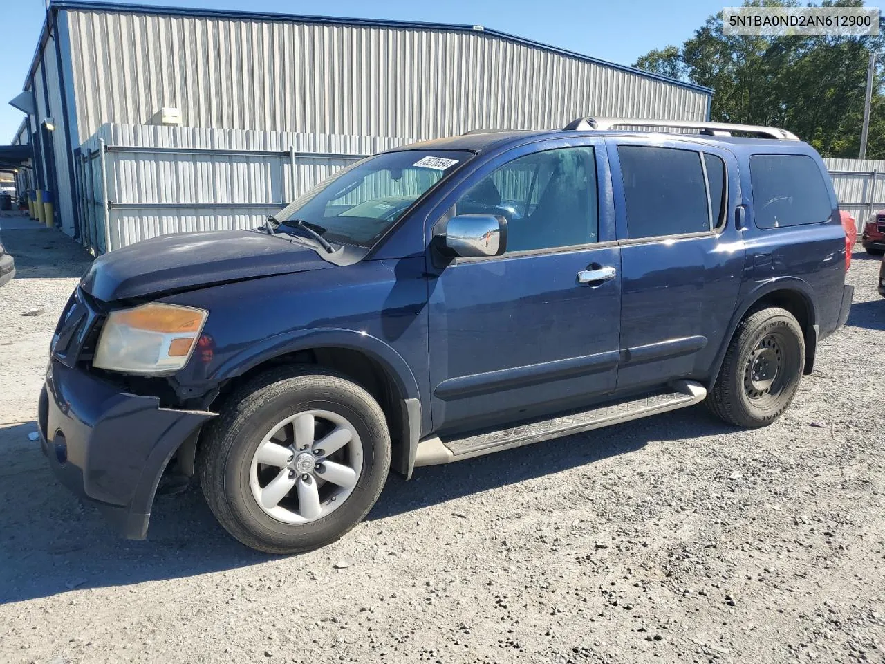 2010 Nissan Armada Se VIN: 5N1BA0ND2AN612900 Lot: 75276594