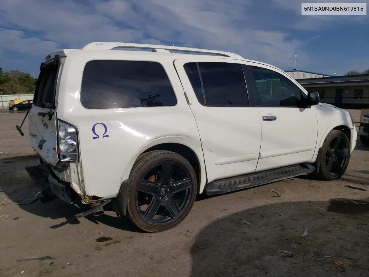 2011 Nissan Armada Sv VIN: 5N1BA0ND0BN619815 Lot: 68394804