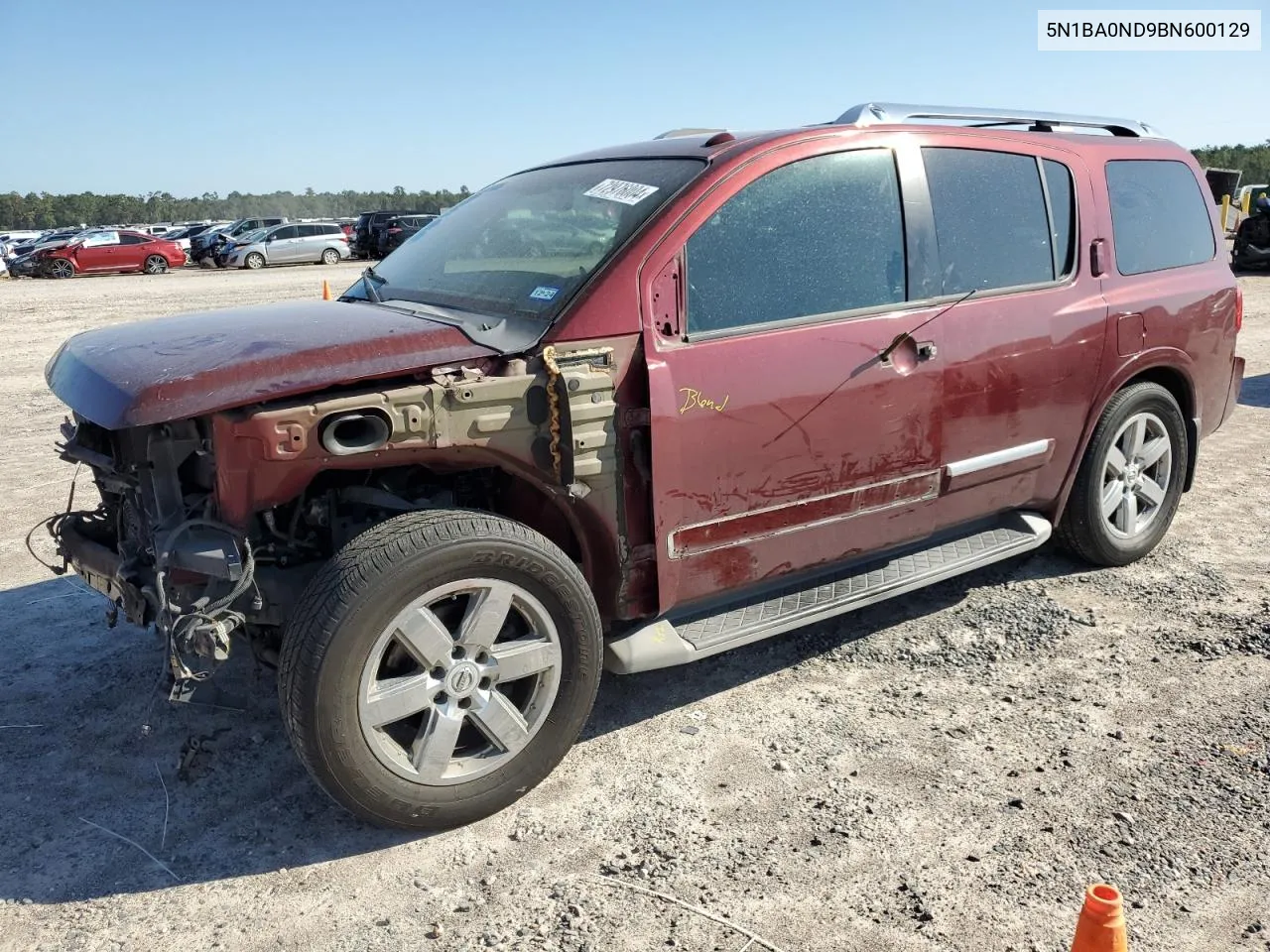 2011 Nissan Armada Sv VIN: 5N1BA0ND9BN600129 Lot: 72976004