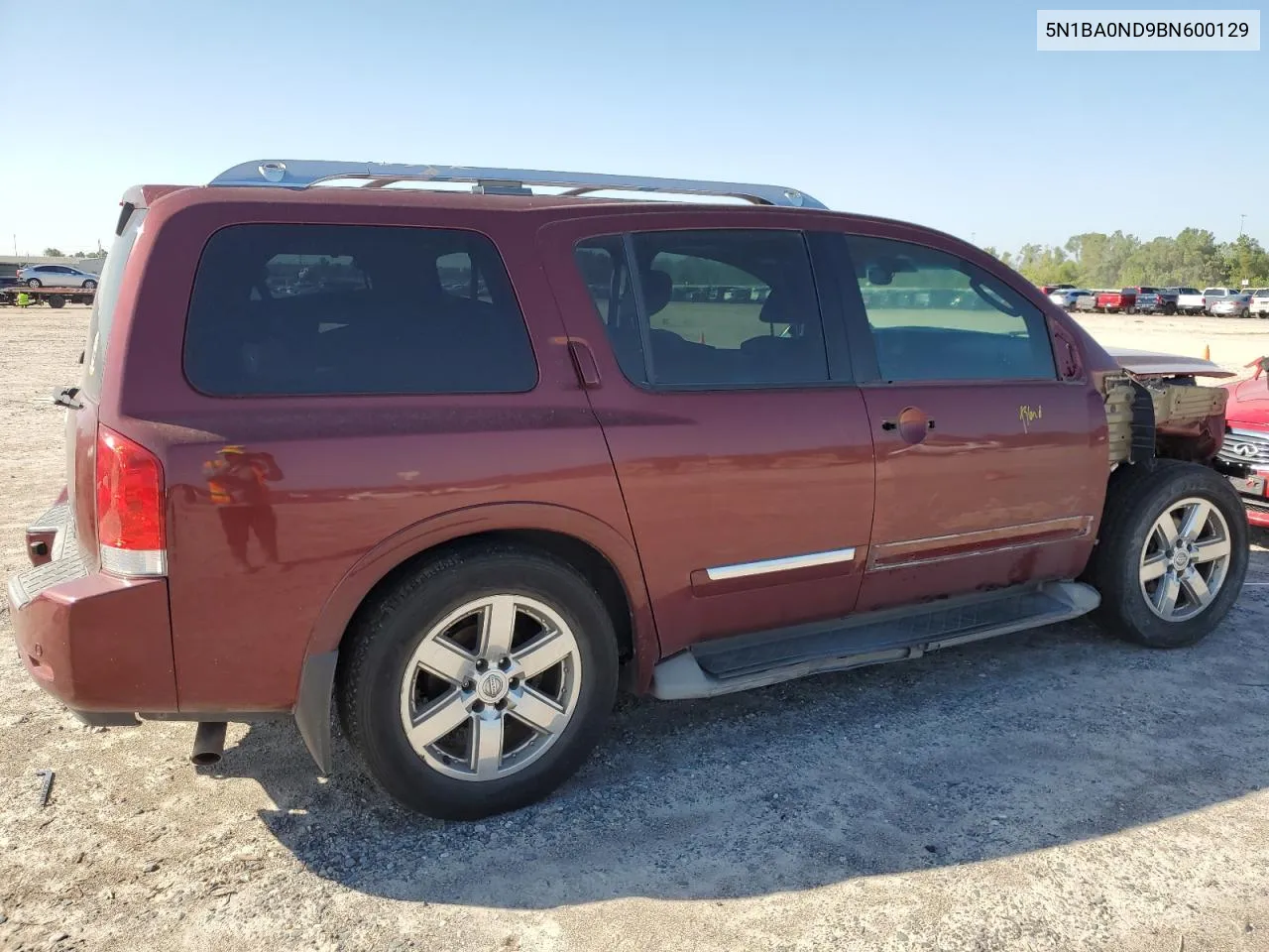 2011 Nissan Armada Sv VIN: 5N1BA0ND9BN600129 Lot: 72976004