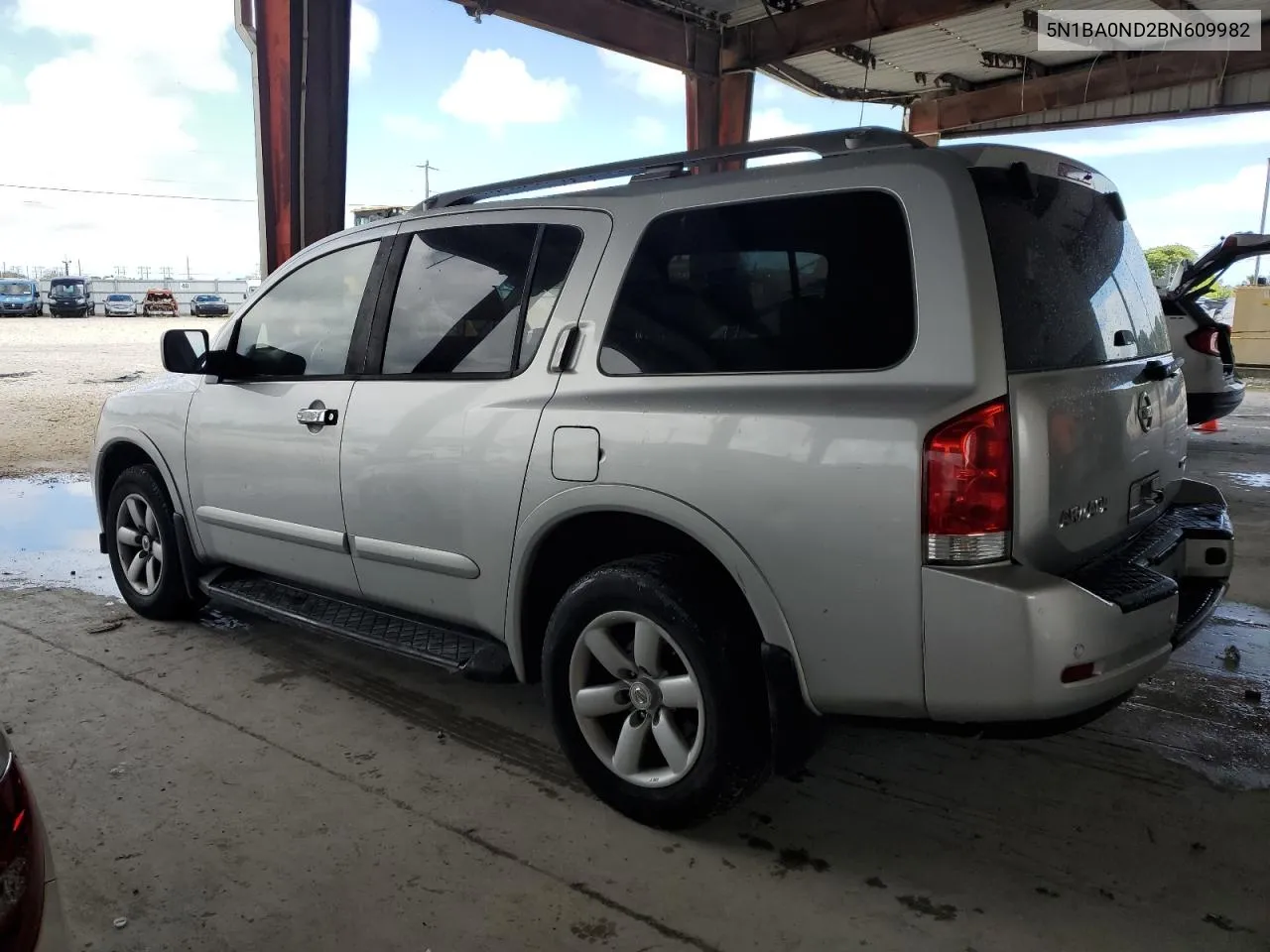 2011 Nissan Armada Sv VIN: 5N1BA0ND2BN609982 Lot: 80194464