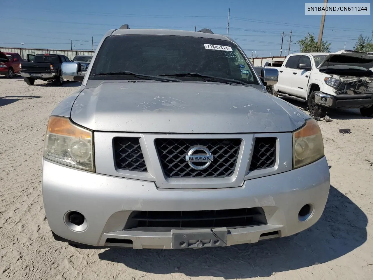 2012 Nissan Armada Sv VIN: 5N1BA0ND7CN611244 Lot: 71645314