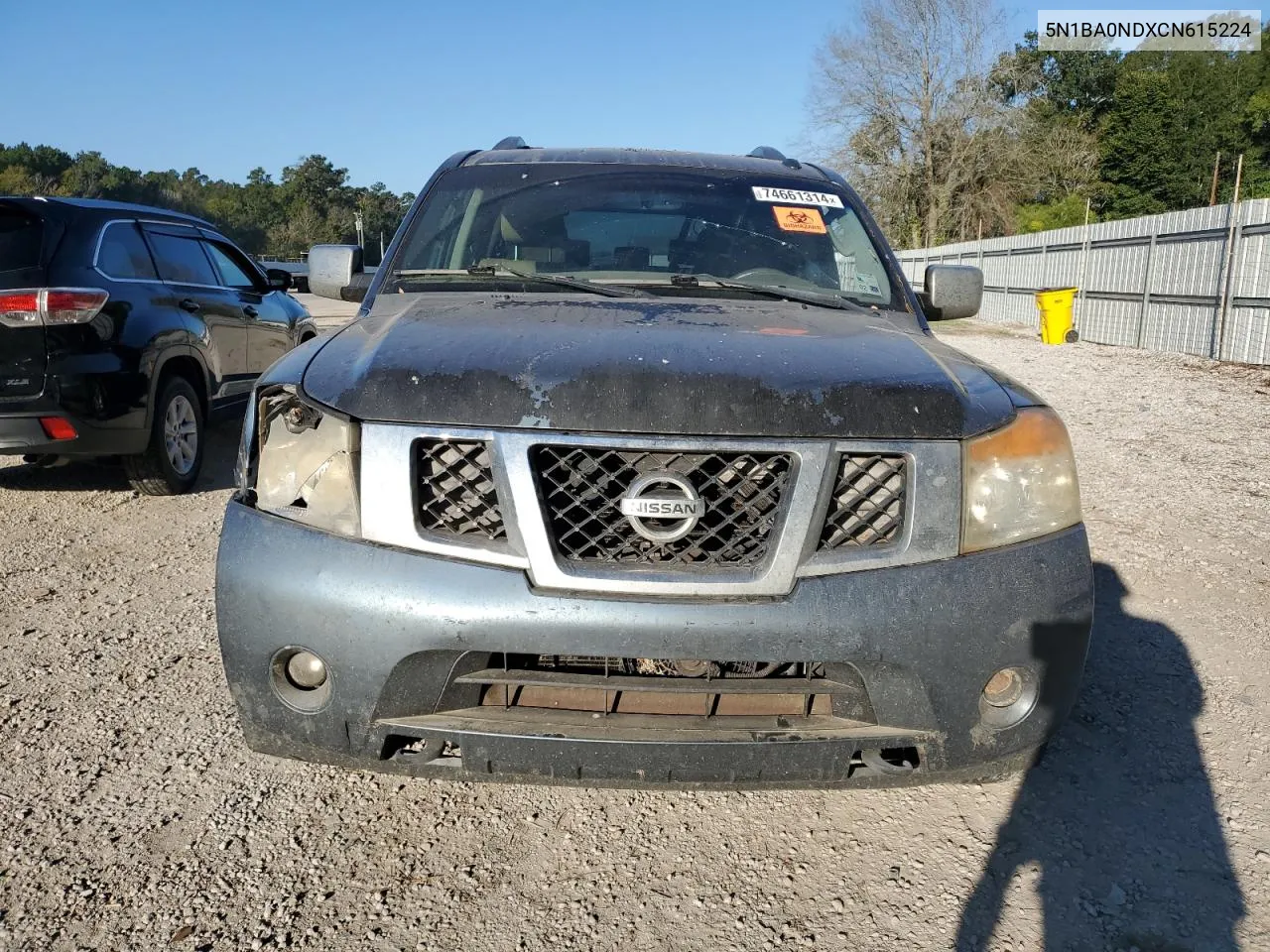 2012 Nissan Armada Sv VIN: 5N1BA0NDXCN615224 Lot: 74661314