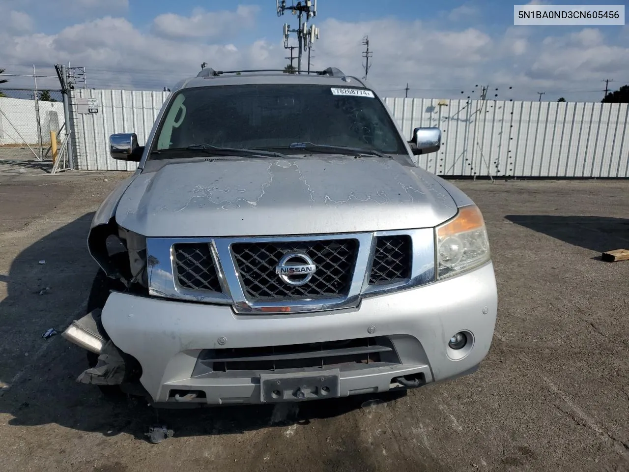 2012 Nissan Armada Sv VIN: 5N1BA0ND3CN605456 Lot: 78268774