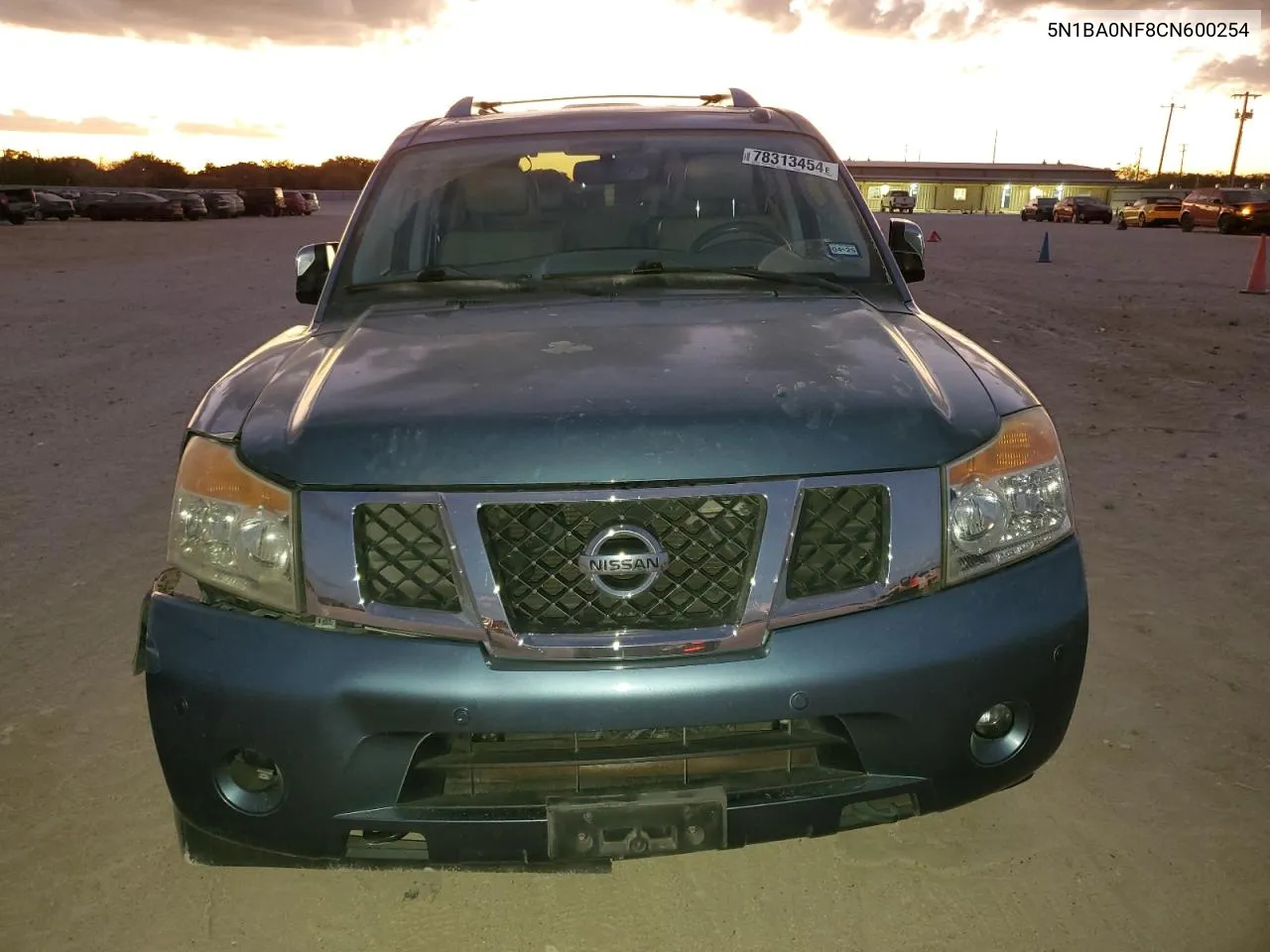 2012 Nissan Armada Sv VIN: 5N1BA0NF8CN600254 Lot: 78313454