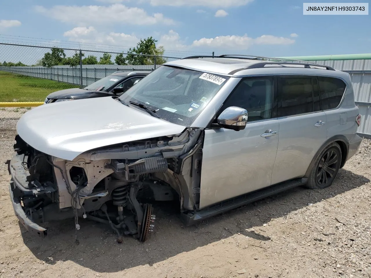 2017 Nissan Armada Platinum VIN: JN8AY2NF1H9303743 Lot: 57937894