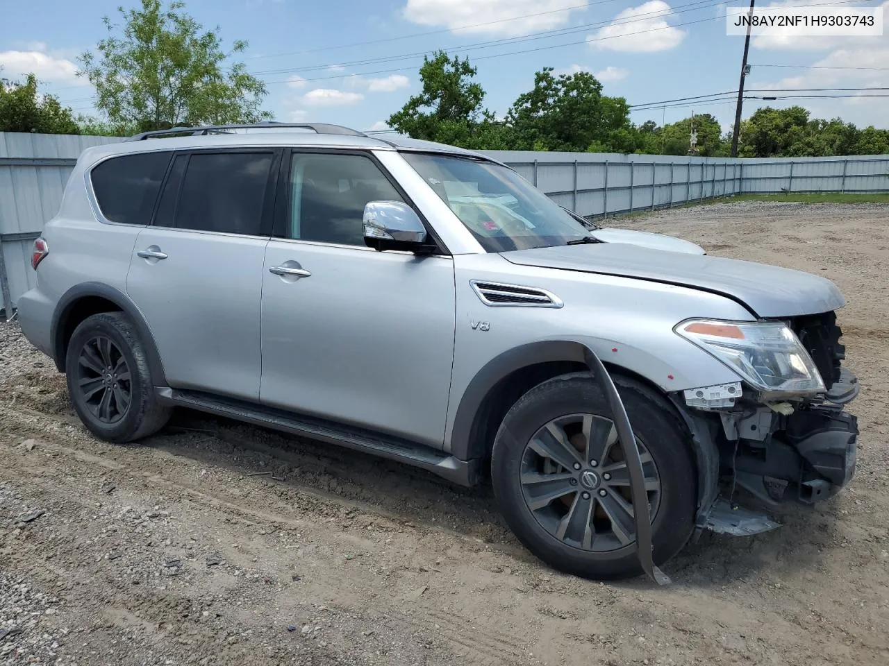 2017 Nissan Armada Platinum VIN: JN8AY2NF1H9303743 Lot: 57937894