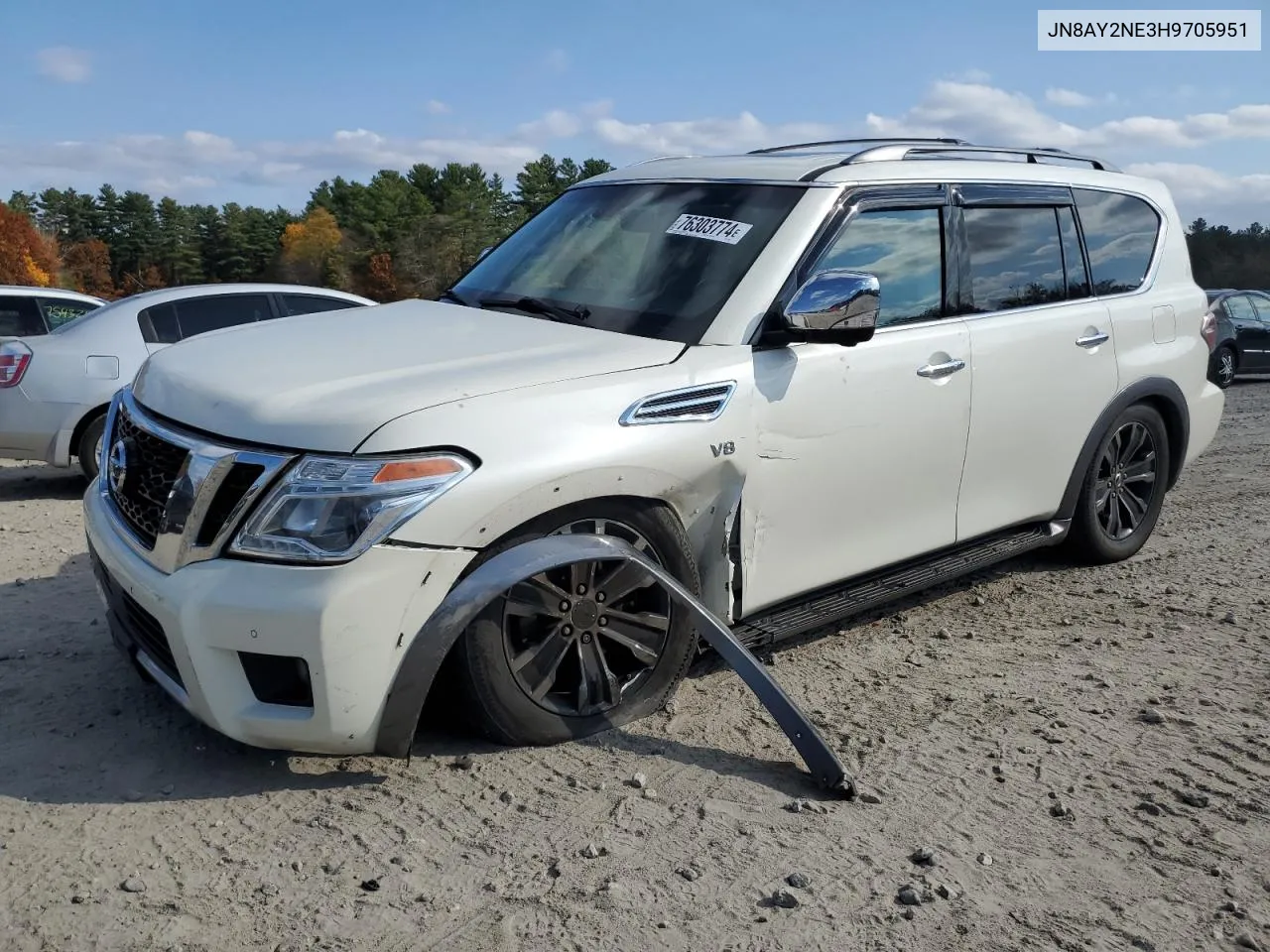 2017 Nissan Armada Platinum VIN: JN8AY2NE3H9705951 Lot: 76303774