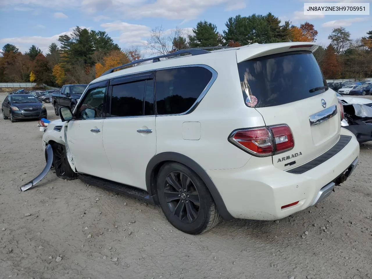 2017 Nissan Armada Platinum VIN: JN8AY2NE3H9705951 Lot: 76303774