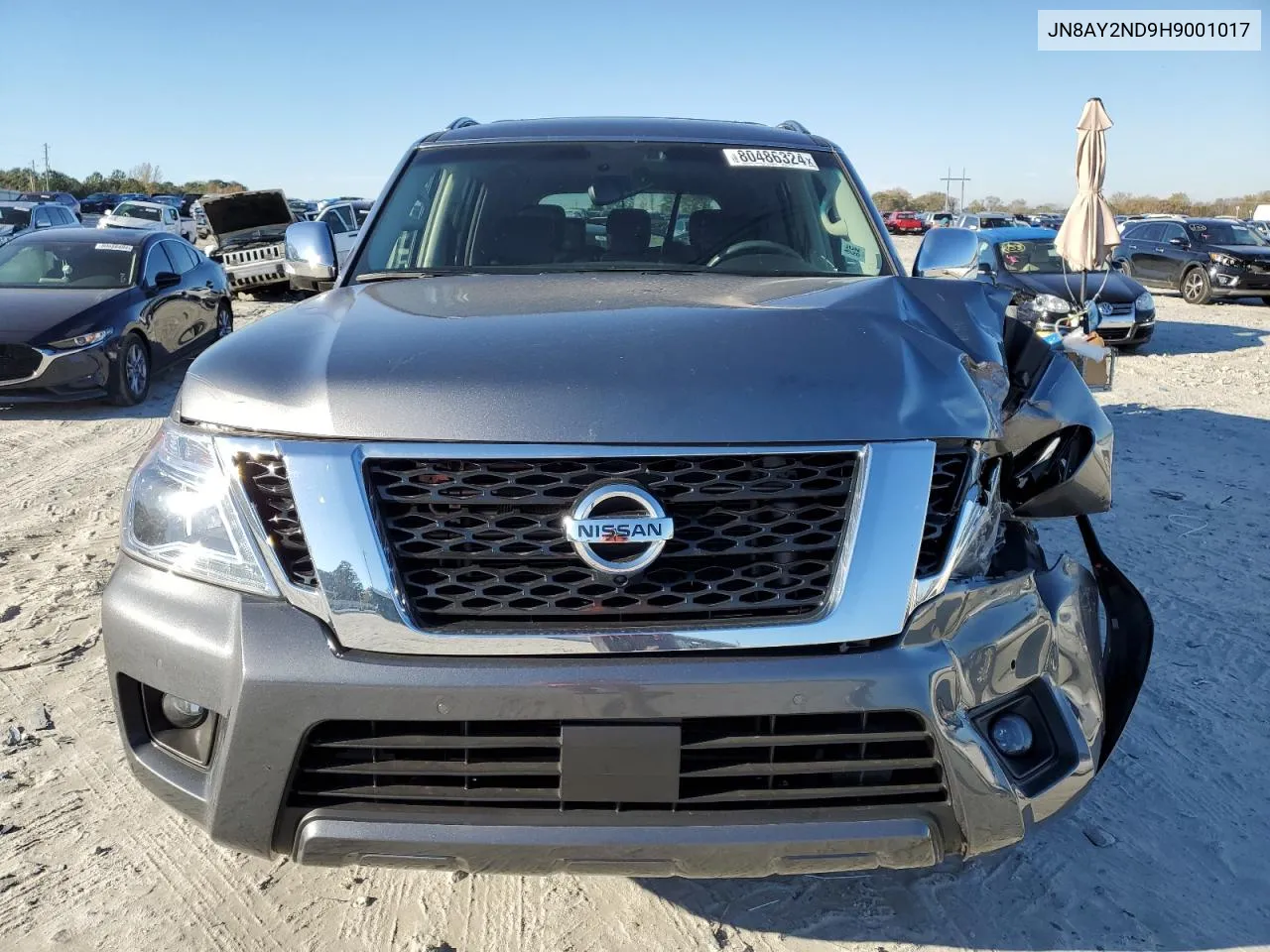 2017 Nissan Armada Sv VIN: JN8AY2ND9H9001017 Lot: 80486324