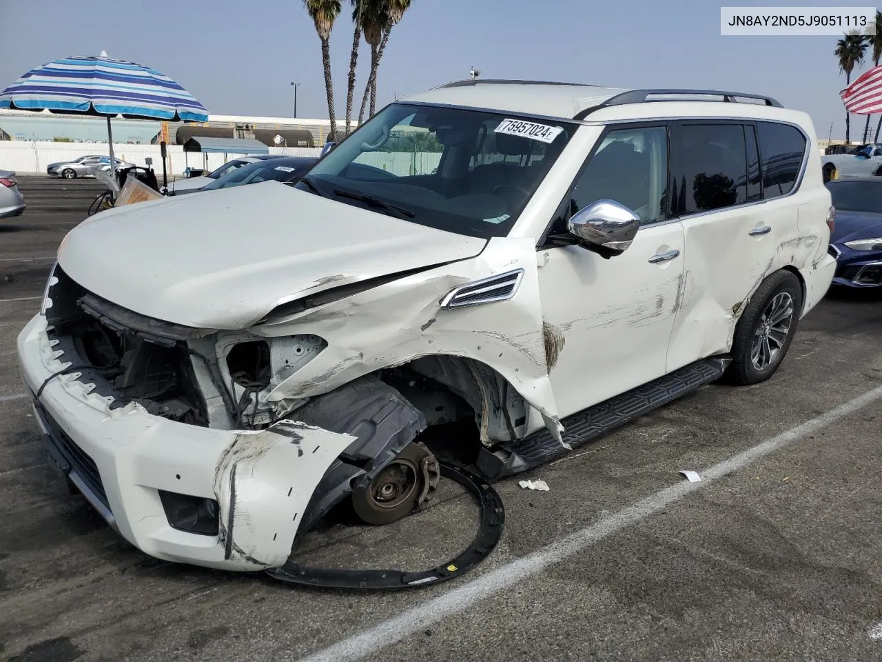 2018 Nissan Armada Sv VIN: JN8AY2ND5J9051113 Lot: 75957024