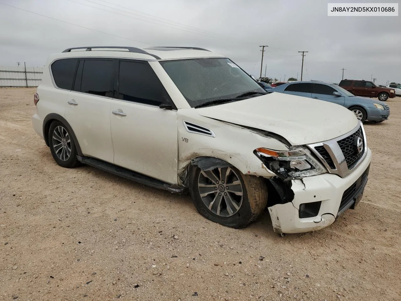 JN8AY2ND5KX010686 2019 Nissan Armada Sv