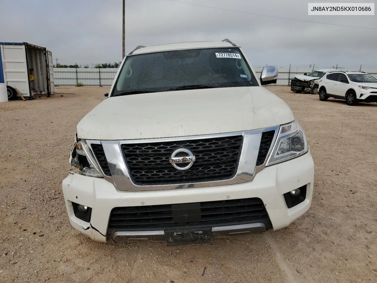 JN8AY2ND5KX010686 2019 Nissan Armada Sv