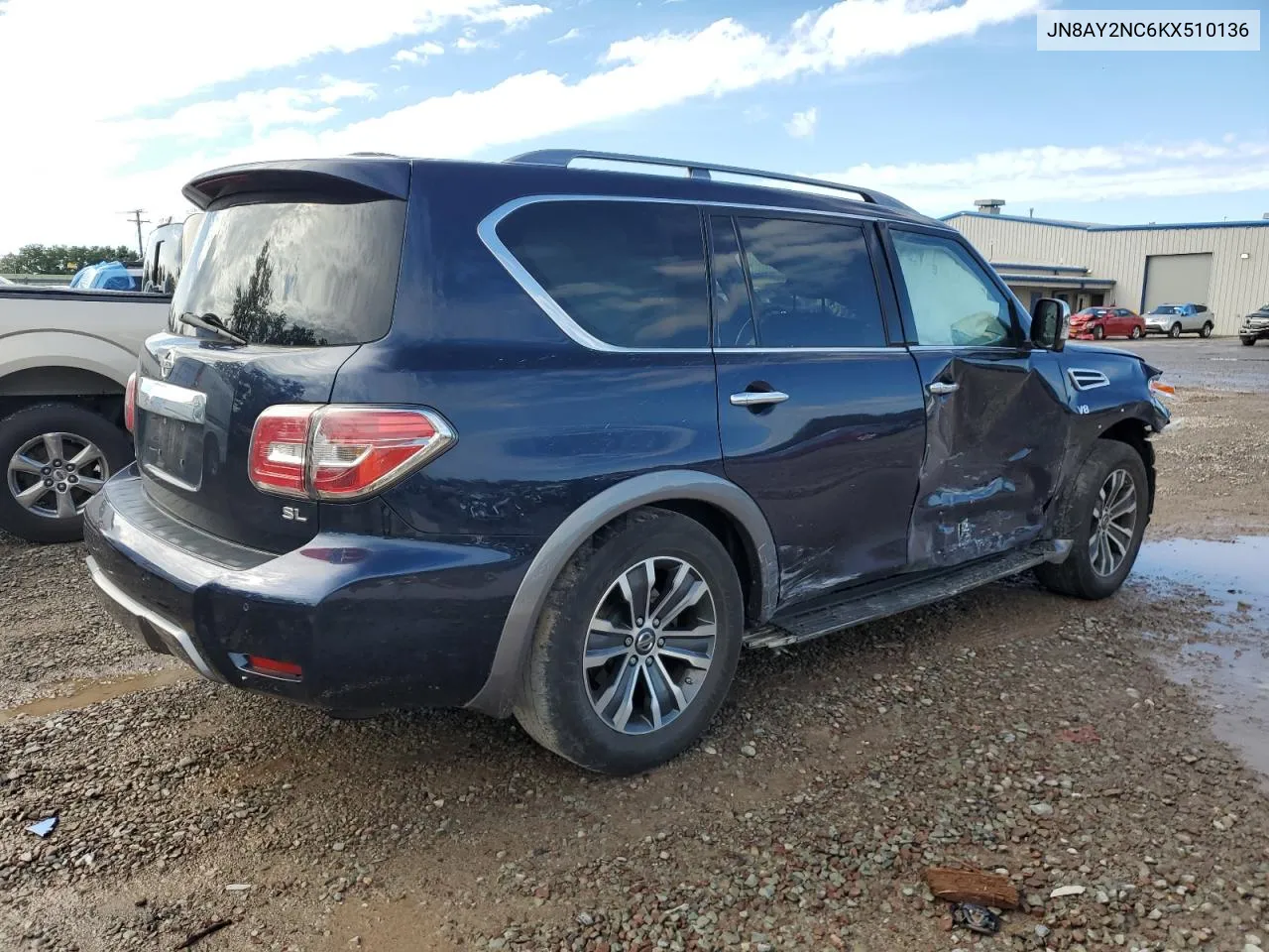 2019 Nissan Armada Sv VIN: JN8AY2NC6KX510136 Lot: 72892304