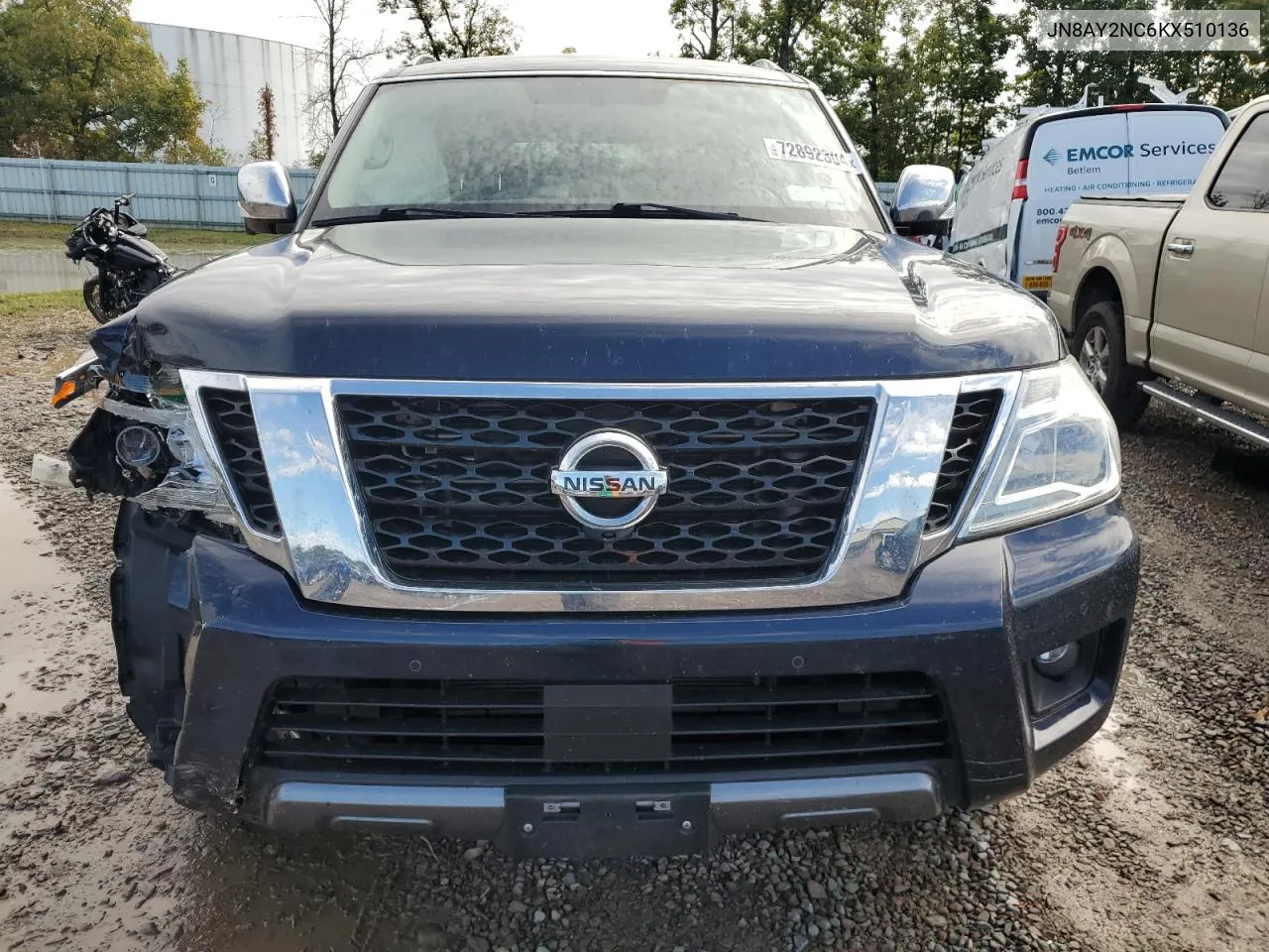 2019 Nissan Armada Sv VIN: JN8AY2NC6KX510136 Lot: 72892304