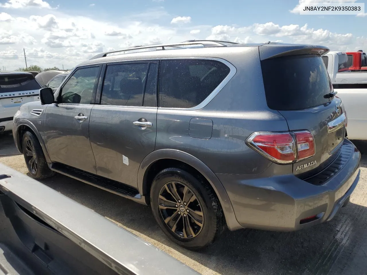 2019 Nissan Armada Platinum VIN: JN8AY2NF2K9350383 Lot: 74451294