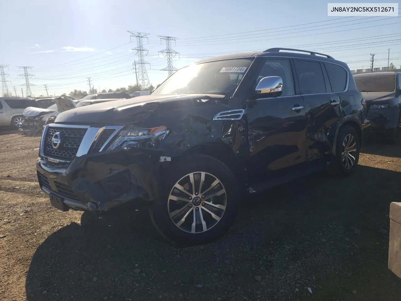 2019 Nissan Armada Sv VIN: JN8AY2NC5KX512671 Lot: 76001734