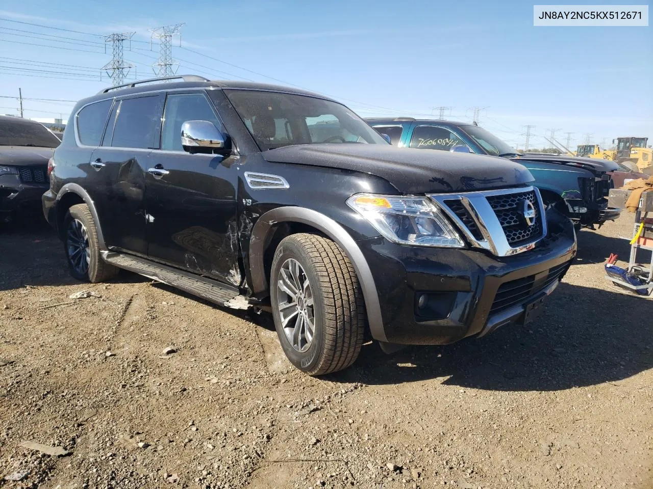 2019 Nissan Armada Sv VIN: JN8AY2NC5KX512671 Lot: 76001734