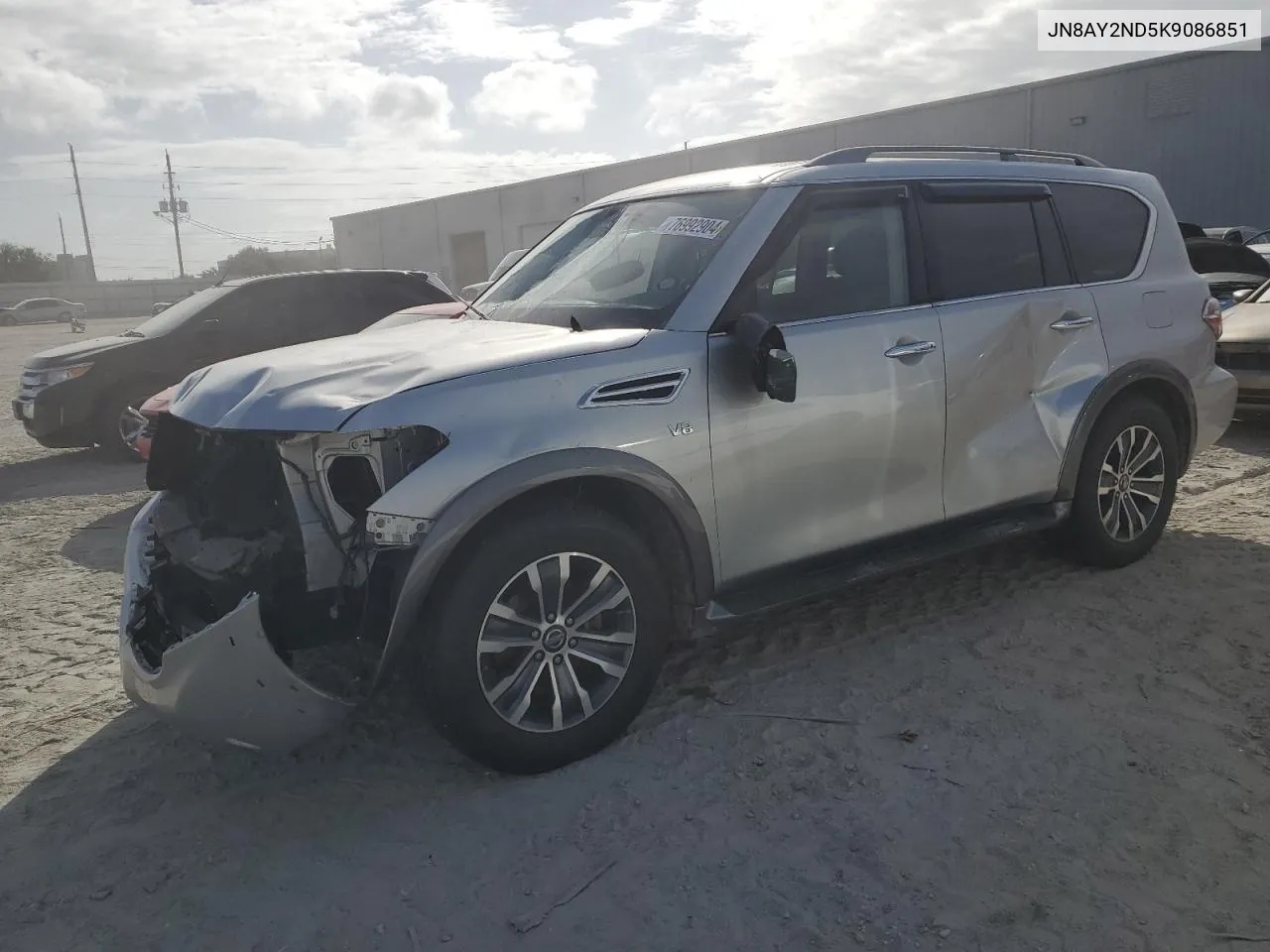 2019 Nissan Armada Sv VIN: JN8AY2ND5K9086851 Lot: 76992904