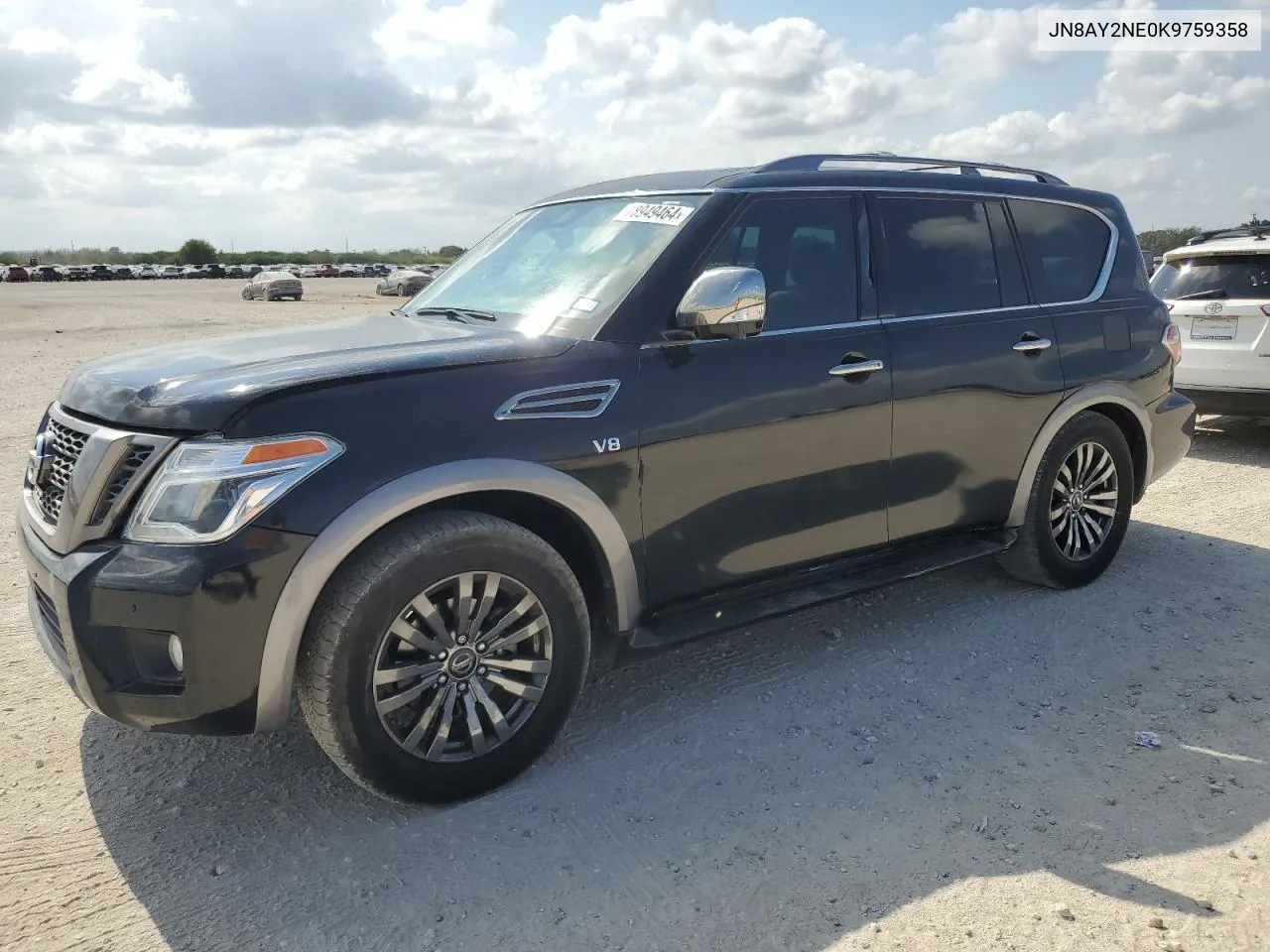 2019 Nissan Armada Platinum VIN: JN8AY2NE0K9759358 Lot: 78949464