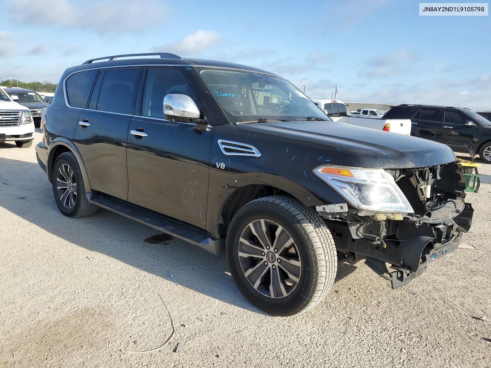 JN8AY2ND1L9105798 2020 Nissan Armada Sv