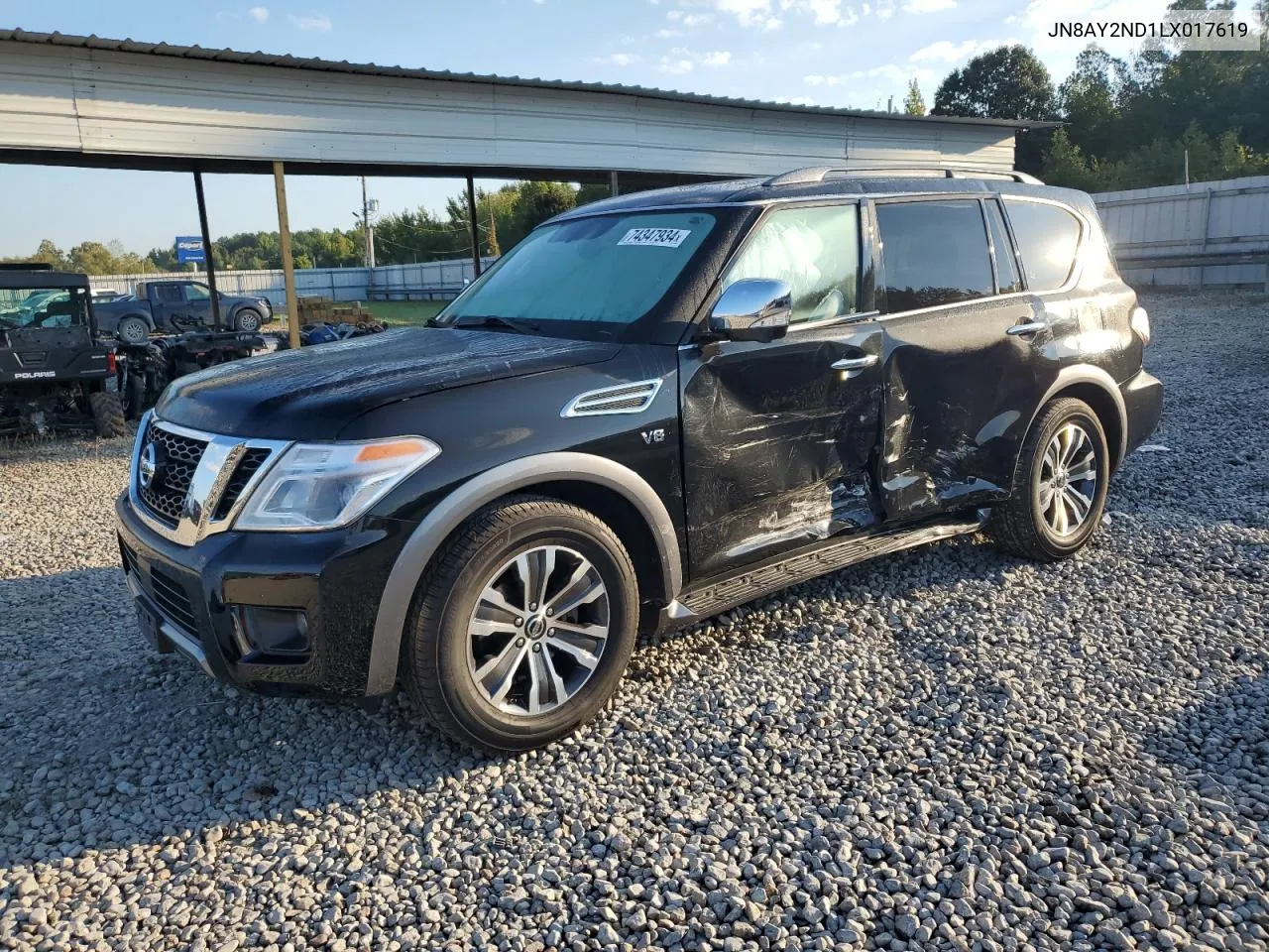 2020 Nissan Armada Sv VIN: JN8AY2ND1LX017619 Lot: 74347934