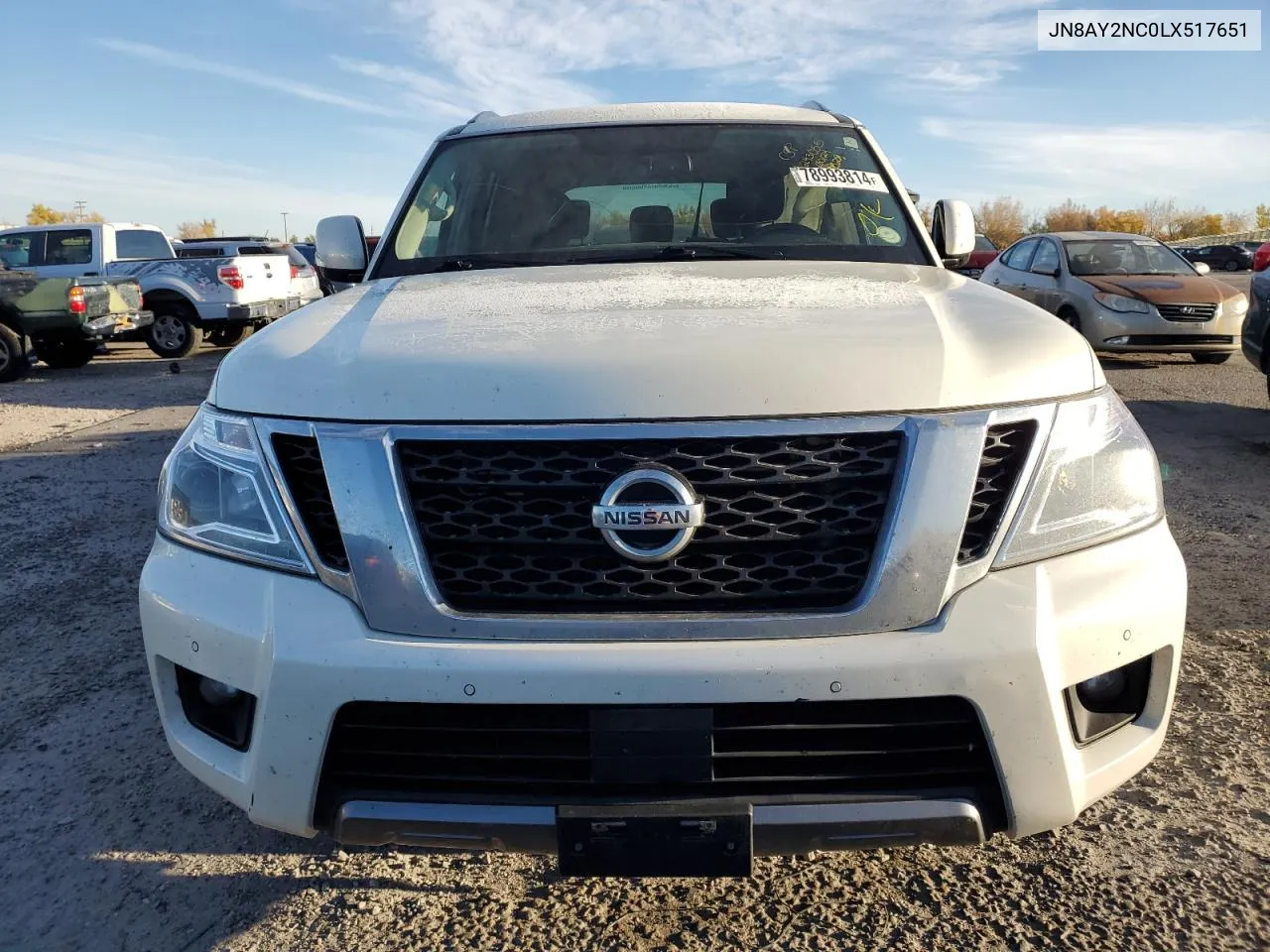 2020 Nissan Armada Sv VIN: JN8AY2NC0LX517651 Lot: 78993814