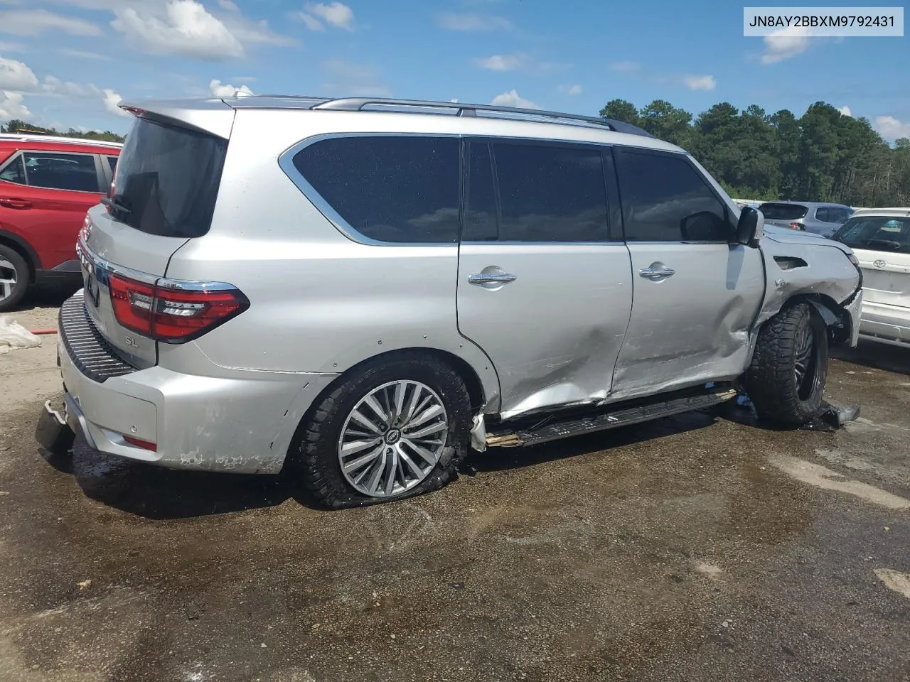 2021 Nissan Armada Sl VIN: JN8AY2BBXM9792431 Lot: 68990044