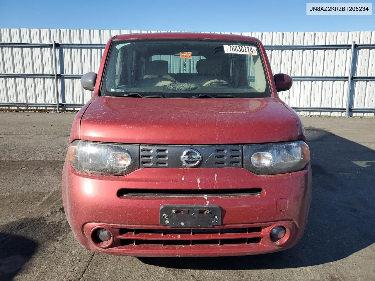 2011 Nissan Cube Base VIN: JN8AZ2KR2BT206234 Lot: 76030224