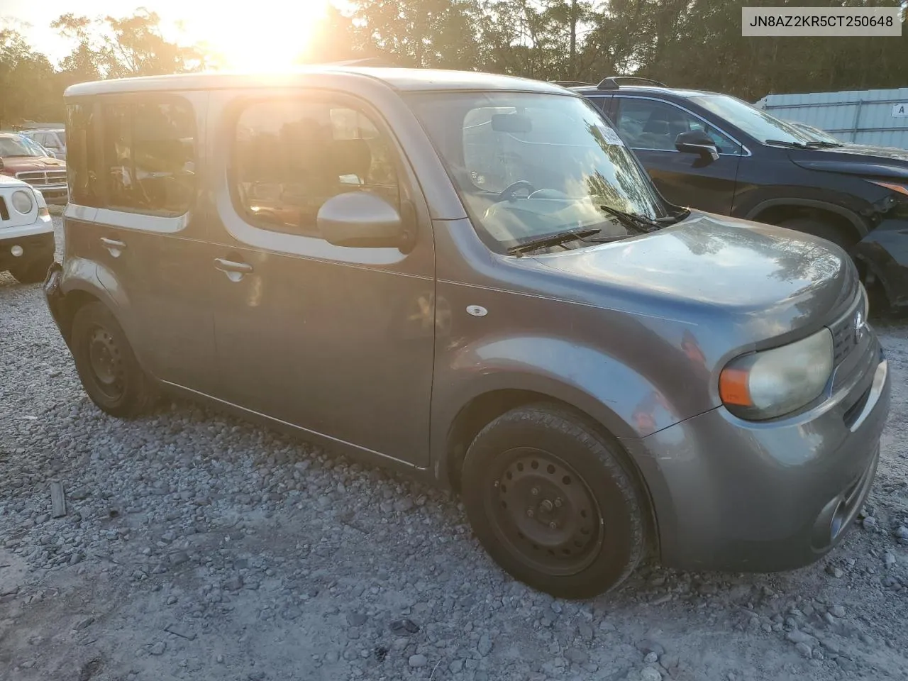 2012 Nissan Cube Base VIN: JN8AZ2KR5CT250648 Lot: 74206994