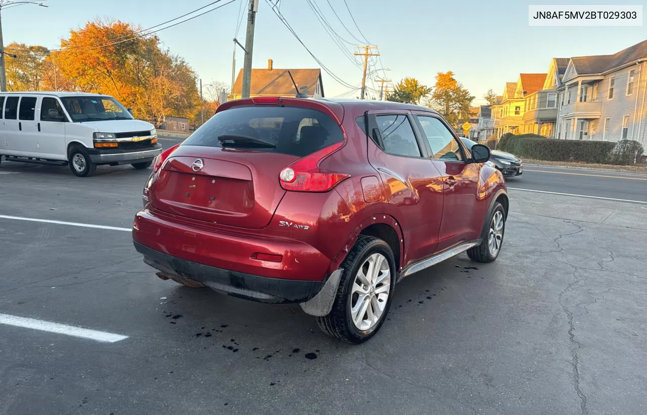 2011 Nissan Juke S VIN: JN8AF5MV2BT029303 Lot: 80972014